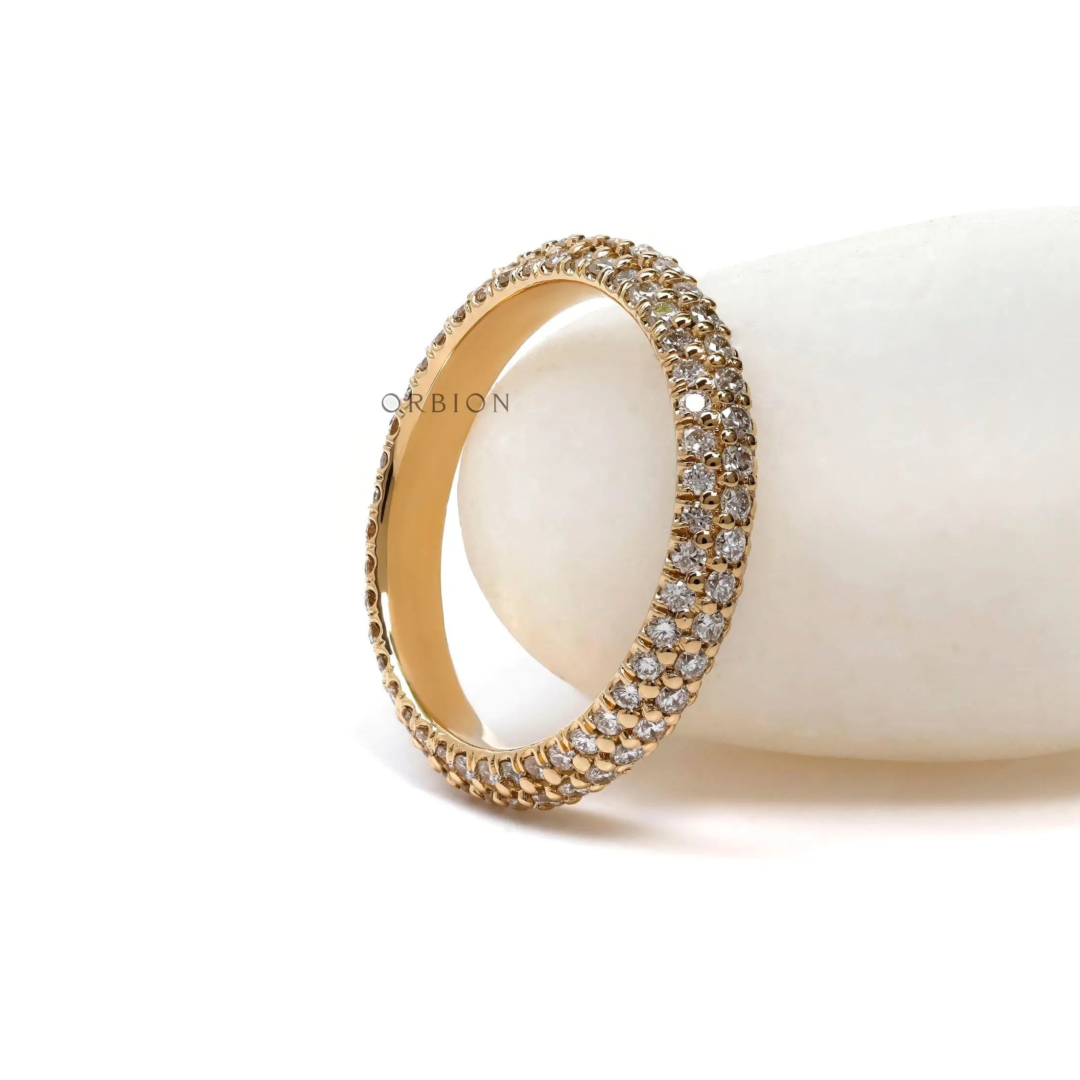 0.73 TCW diamond eternity band side view