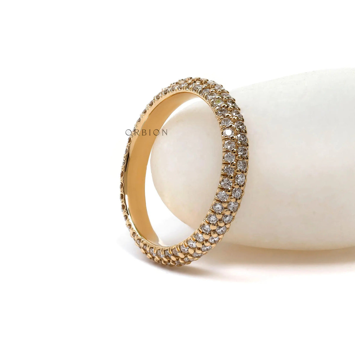 0.73 TCW diamond eternity band side view