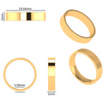 Classic 18k yellow gold unisex plain wedding band