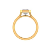 Bezel set Asscher moissanite engagement ring