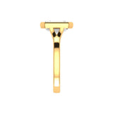 Cathedral setting bezel diamond ring 14K gold
