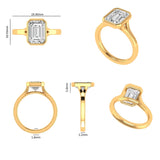 14K yellow gold engagement ring glossy finish detail