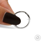 Slim 18K white gold stacking ring glossy finish
