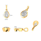Pear shaped antique style lab diamond pendant glossy finish