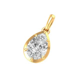 Georgian style pear lab diamond pendant side profile