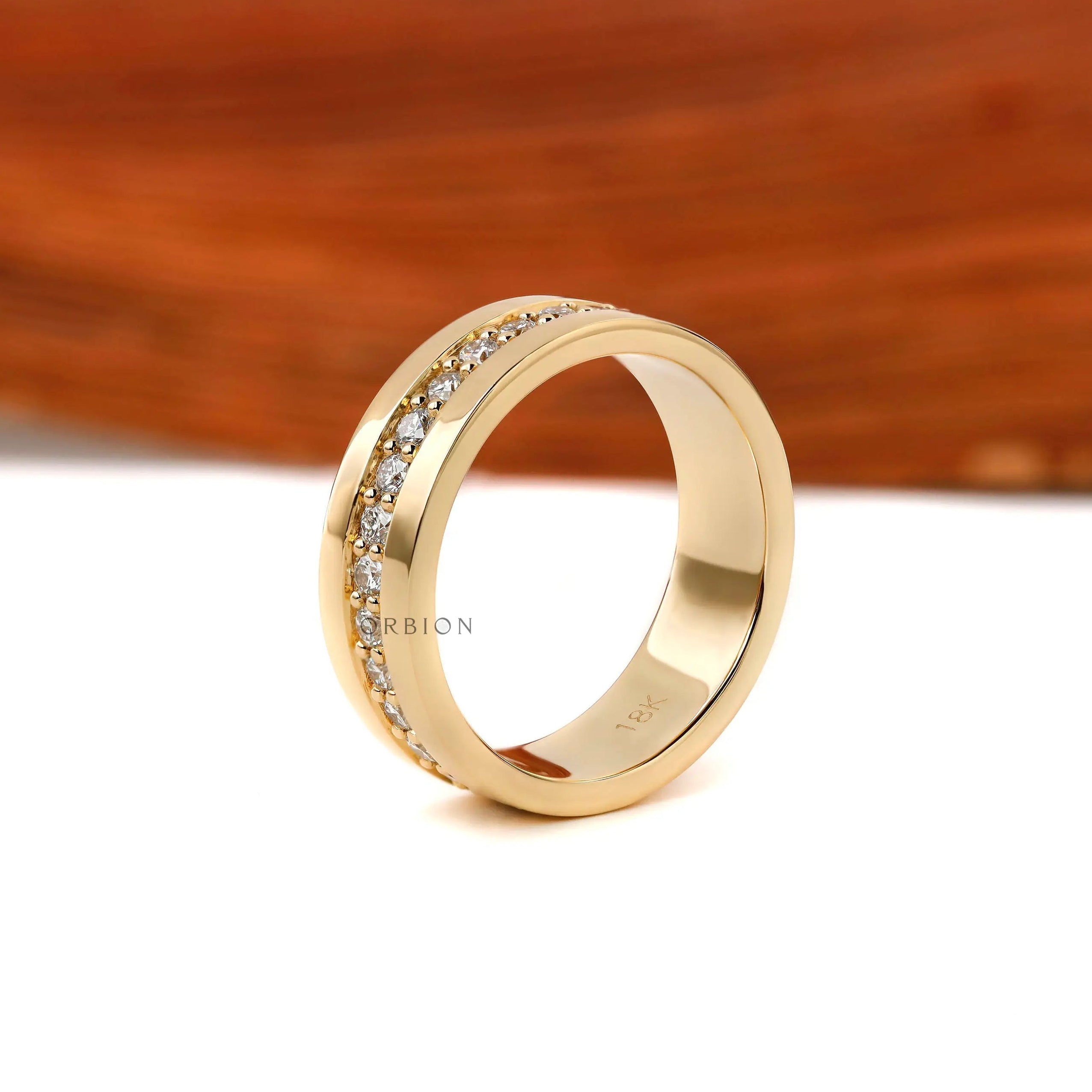 Close up of 2.20mm round brilliant diamonds pave set