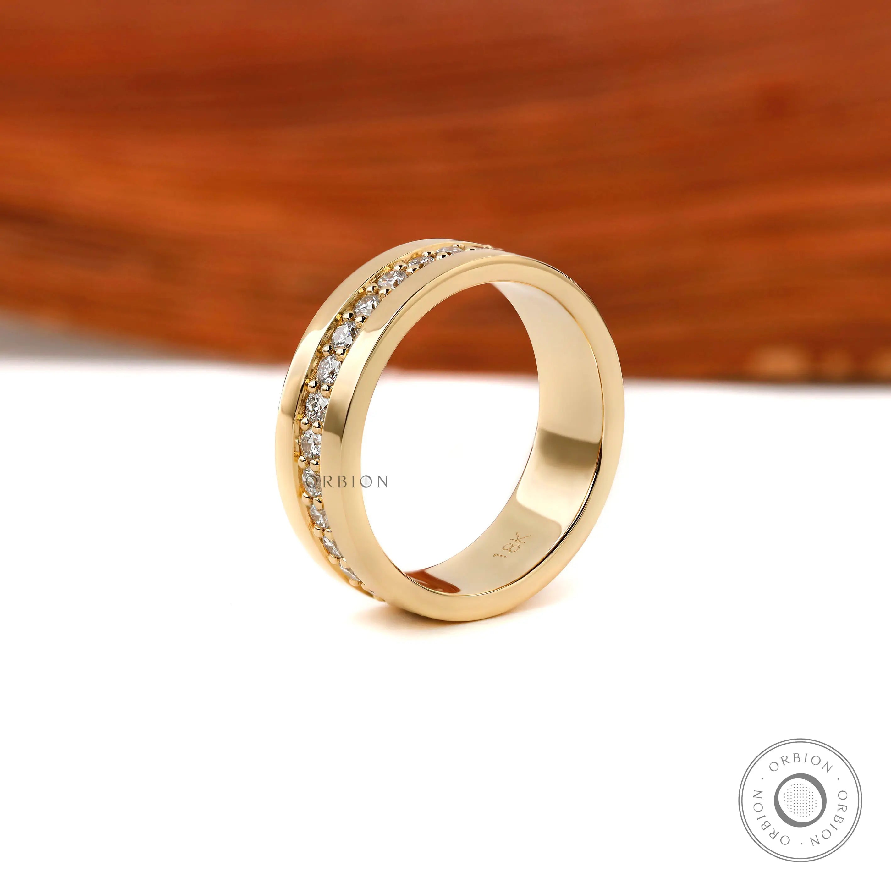 Close up of 2.20mm round brilliant diamonds pave set