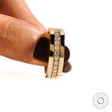 Mens Wedding Band Full Eternity 7 MM Wide Band, Single Row Lab Diamond/Moissanite Band For Him, Diamond Cigar Band Ring 18k Gold For Men