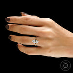 Unique moval moissanite engagement ring split shank design