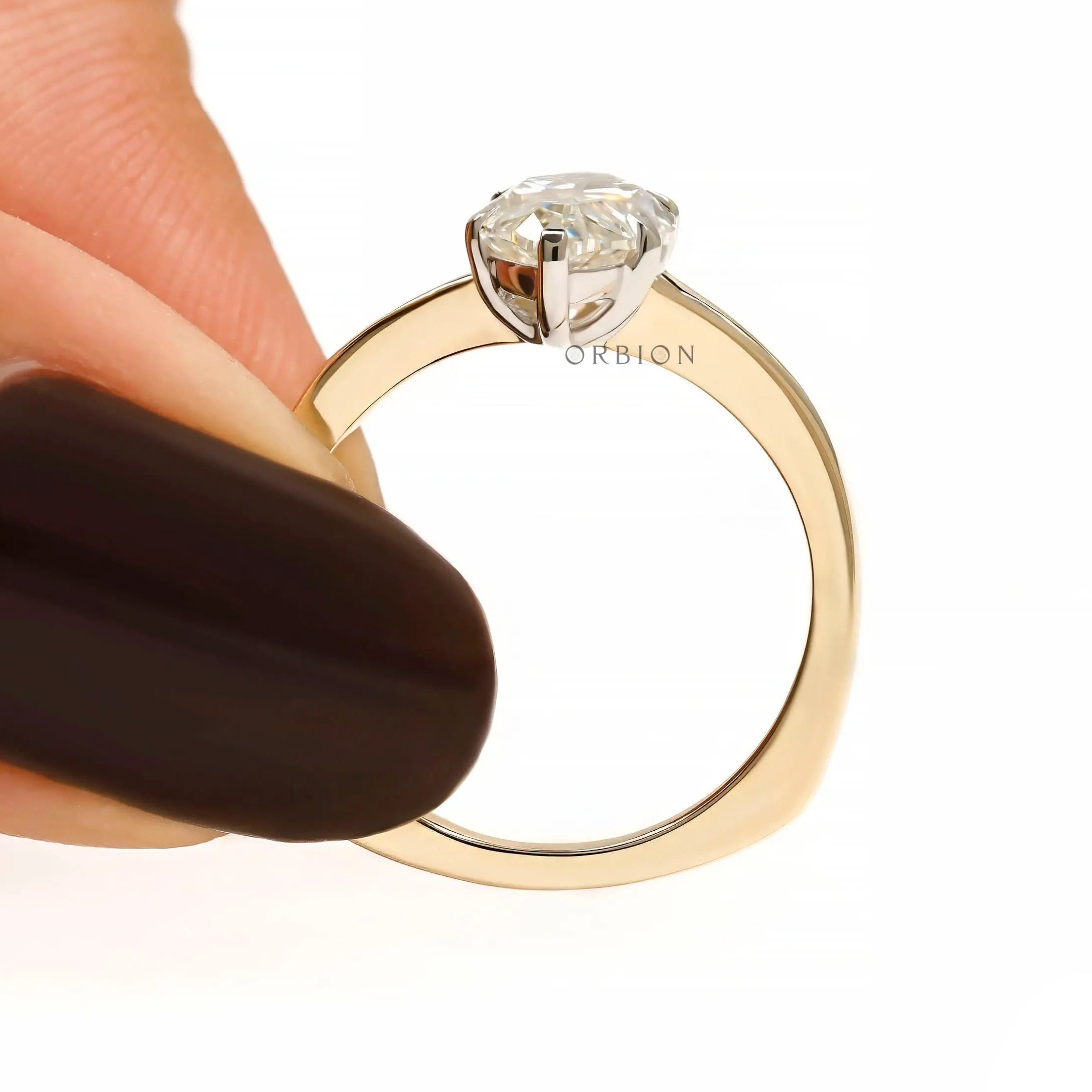 Moval old mine cut ring yellow and white gold engagement ring