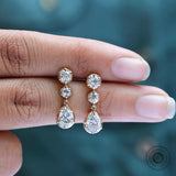 Pear shaped drop earrings in yellow gold antique inspired design