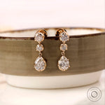 Lab diamond vintage drop earrings with screw back option