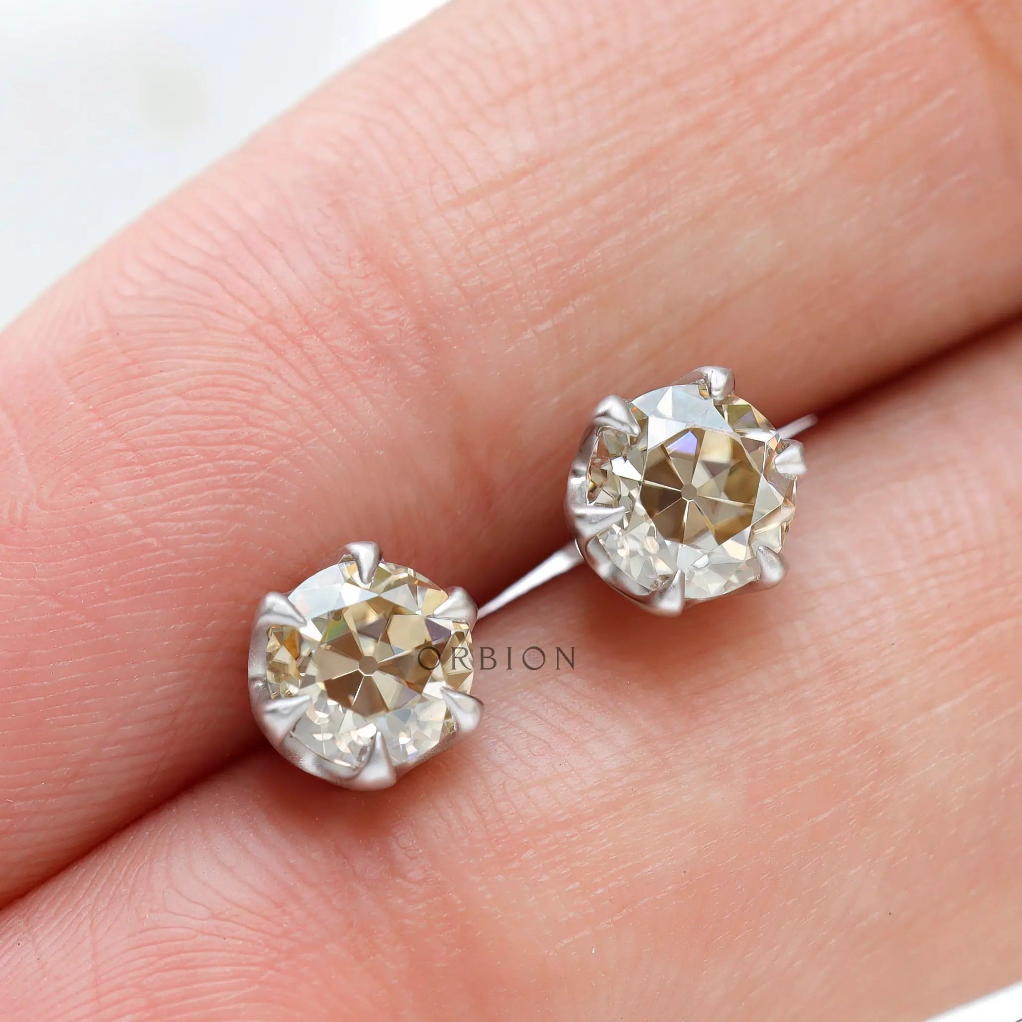 Minimalist moissanite stud earrings for everyday wear