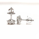 Round diamond statement earrings featuring a braided white gold design, perfect for weddings 