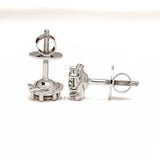 Round diamond statement earrings featuring a braided white gold design, perfect for weddings 