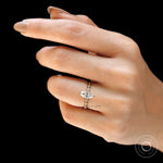 Profile view highlighting elevated center stone setting
