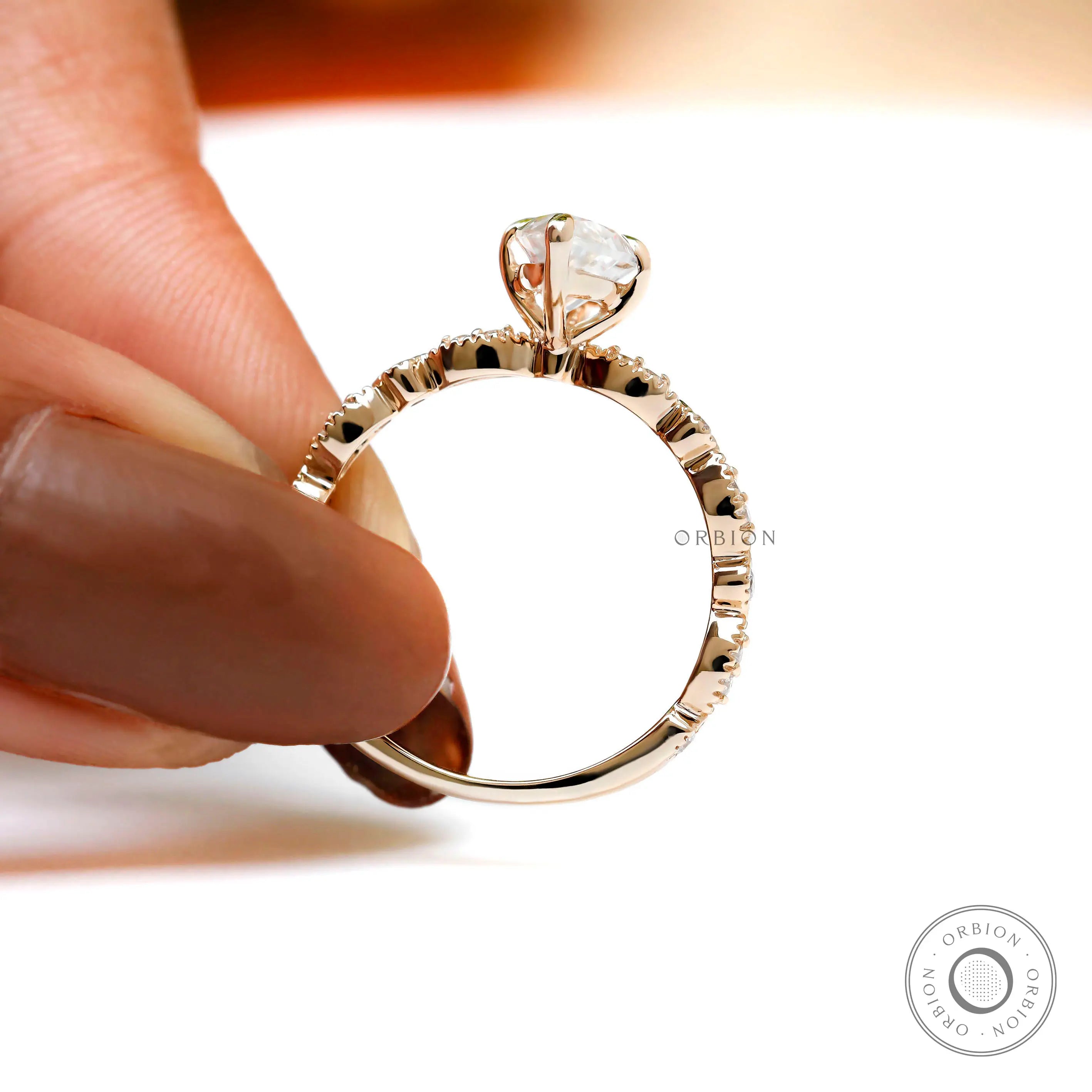 Fine jewelry marquise engagement ring front view