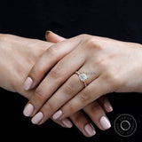 Solitaire princess cut lab diamond wedding engagement ring yellow gold