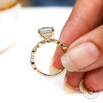 Classic princess cut solitaire lab diamond engagement ring yellow gold