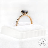 Elegant emerald grey moissanite ring handcrafted martini setting