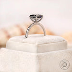 Grey moissanite solitaire ring elegant square stone