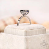 Grey moissanite solitaire ring elegant square stone