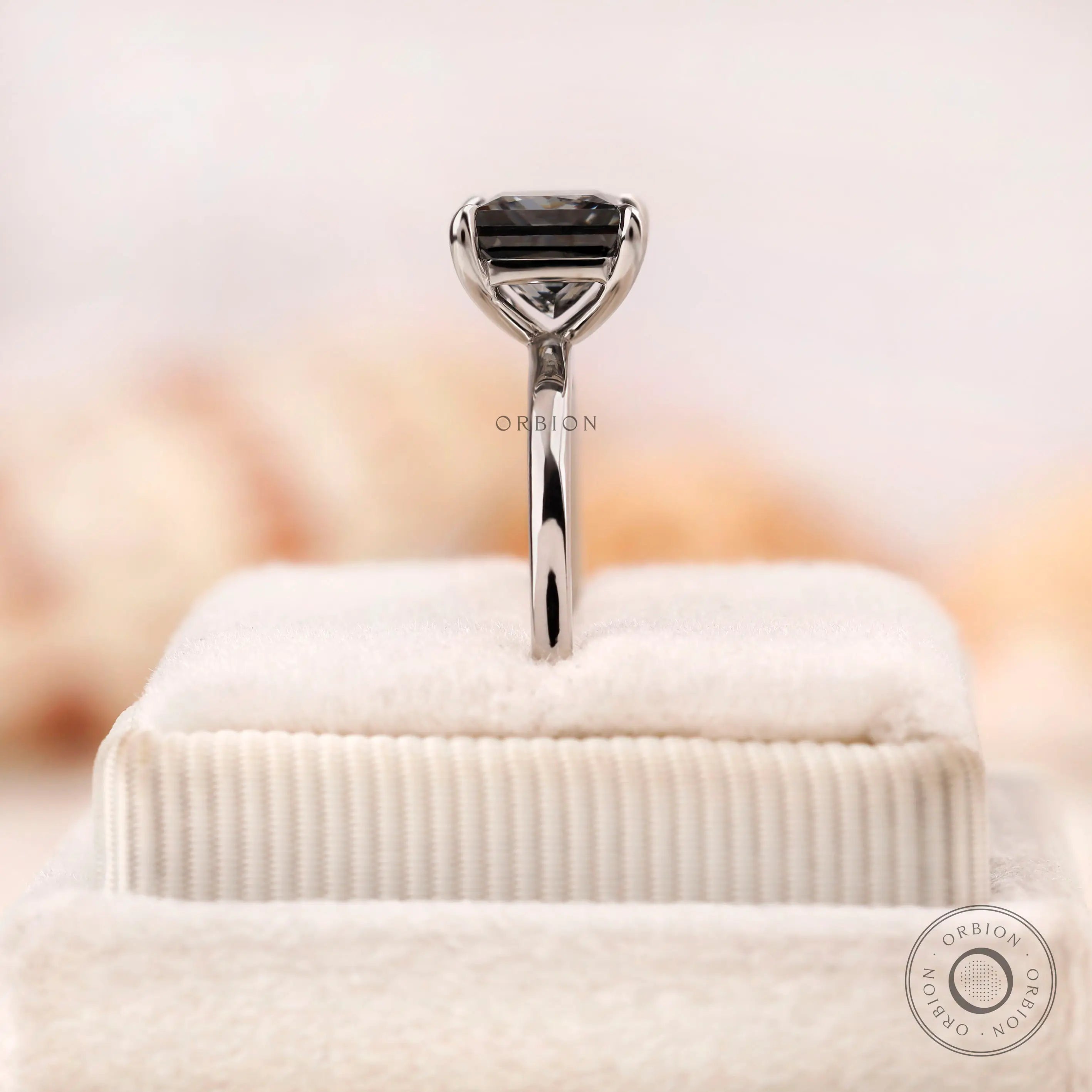 Princess cut grey moissanite ring contemporary style