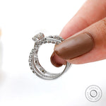 Detailed prong setting of marquise lab grown diamond
