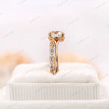 Low profile view highlighting center diamond setting