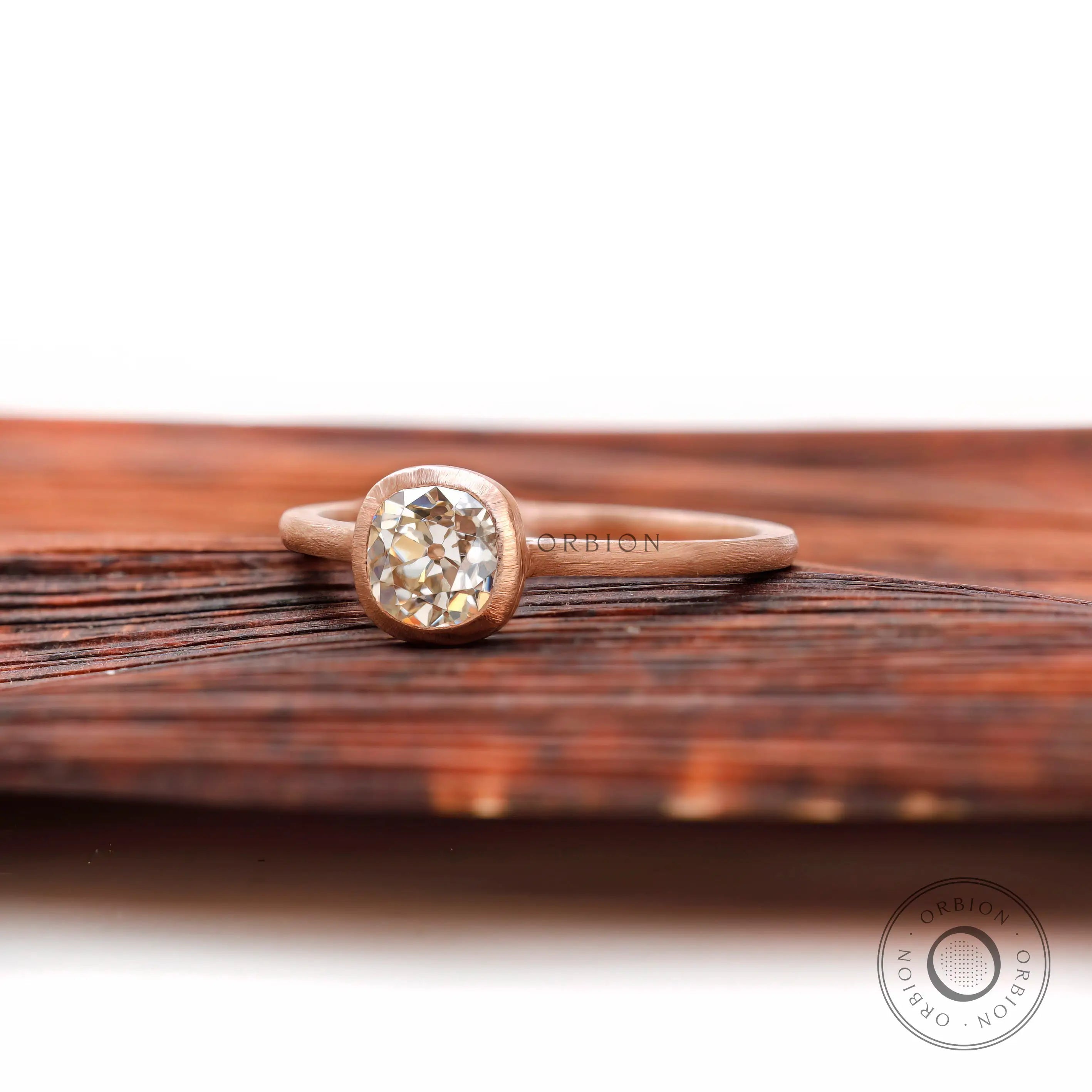 Cushion cut solitaire ring side profile