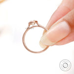 Old cut cushion solitaire cathedral ring side profile