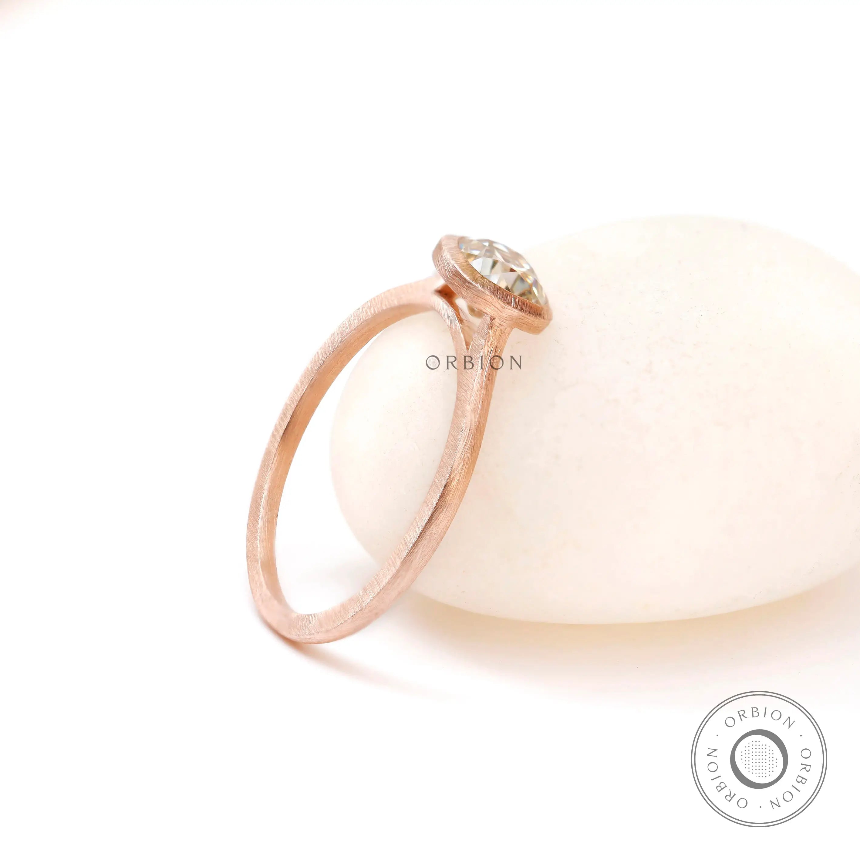 Cushion solitaire engagement ring modern vintage style