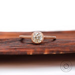 Minimal cushion solitaire ring top view