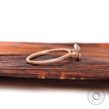 Old mine cut cushion moissanite ring with matte band