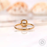 Back view of bezel set cushion diamond solitaire ring