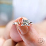 Modern toi et moi diamond ring in white gold