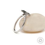 Marquise grey moissanite cathedral ring angle view 