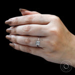 Minimalist bezel set princess diamond solitaire ring lifestyle view