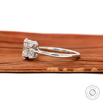 Oval solitaire lab diamond engagement ring with marquise accents