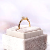 Elegant yellow gold marquise cluster ring lifestyle