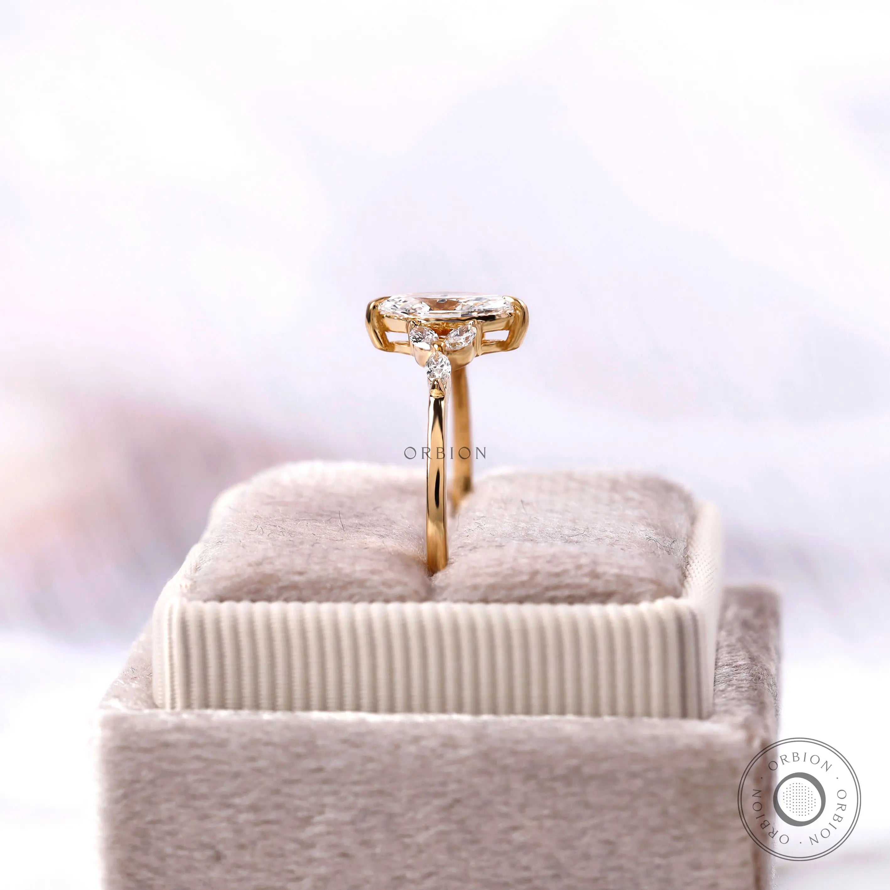 Marquise lab grown diamond cluster ring
