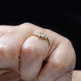 Elegant lab grown diamond cluster ring on hand lifestyle image