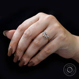 Botanical-inspired marquise diamond cluster ring fine jewelry detail