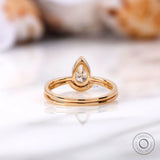Back view of pear diamond engagement ring setting