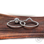 Back view of round diamond engagement ring setting