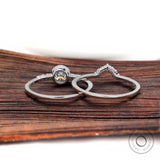 Back view of round diamond engagement ring setting