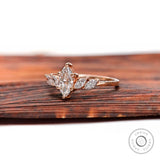 Rose gold marquise diamond cluster ring