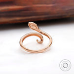 Contemporary snake ring in 14K rose gold
