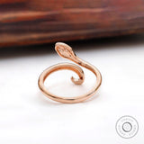 Contemporary snake ring in 14K rose gold