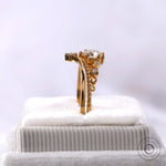 Openwork detail on yellow gold diamond ring band